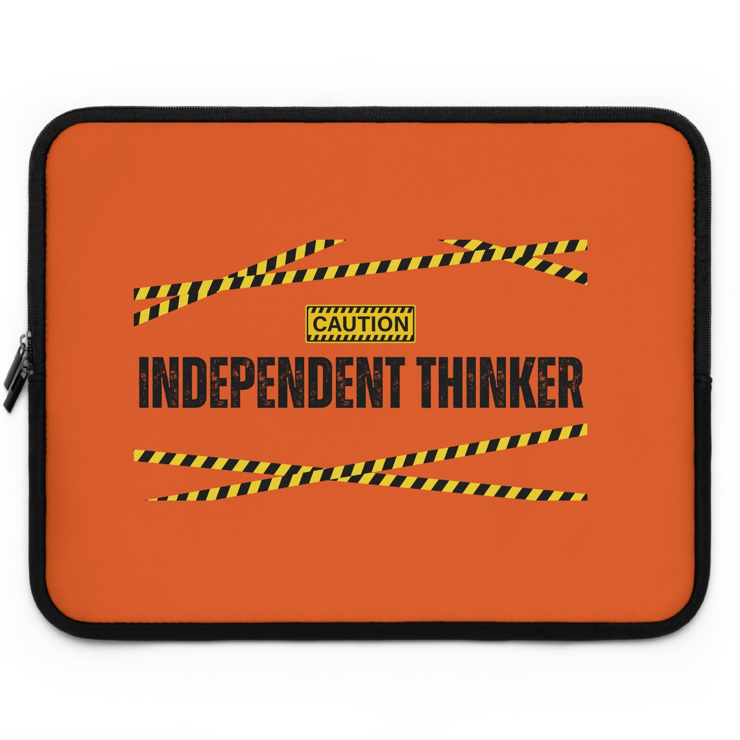 Laptop Sleeve (Orange) | Independent Thinker | Stylish Tech Case, Gift for Students, Writers, Creatives, Gender-Neutral Design, Unique Laptop Pouch
