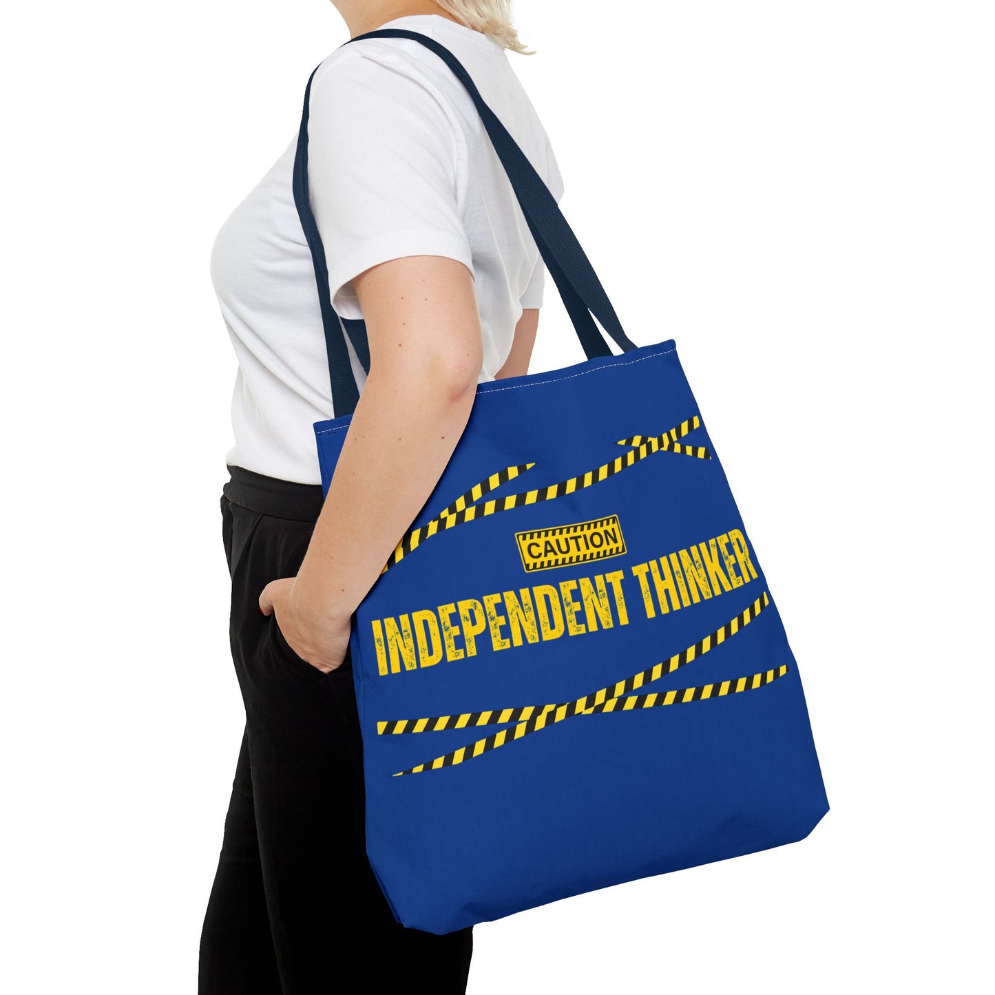 Tote Bag (Blue) | Independent Thinker | Design for Book Lovers, Students, Teachers, Gifts, Everyday Use
