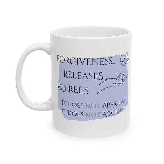 Ceramic Mug, 11oz, both sides, Lilac | Forgiveness
