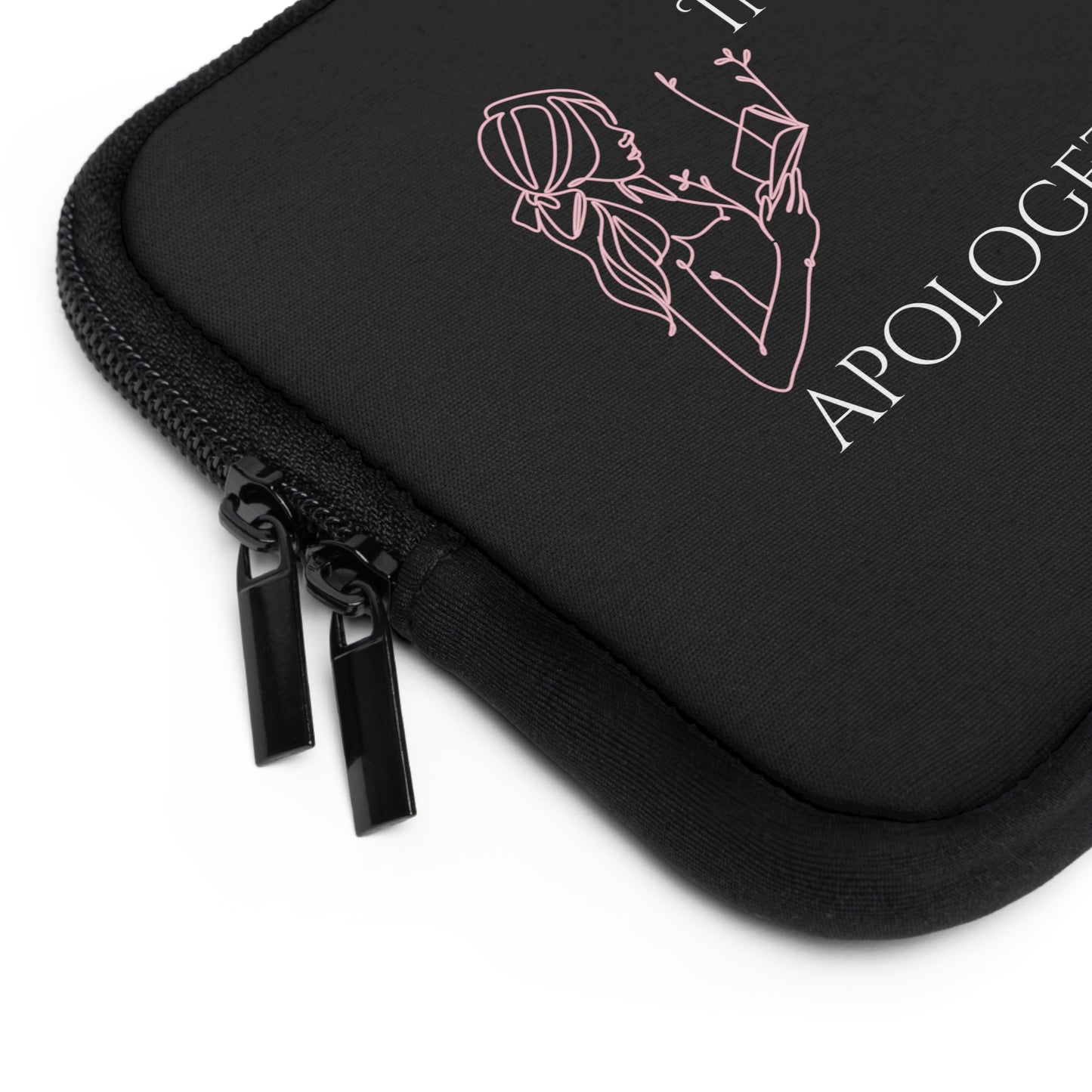 Laptop Sleeve (Black) | Insatiably Curious | Stylish Tech Case, Gift for Students, Writers, Creatives, Unique Laptop Pouch