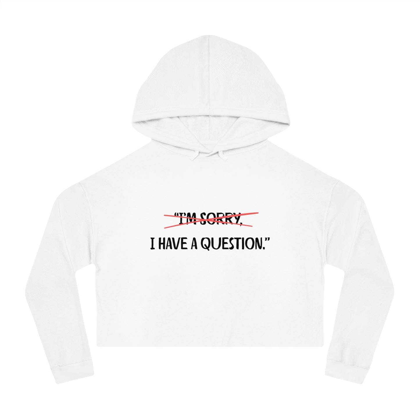 Women’s Cropped Hooded Sweatshirt | Question (Front print)