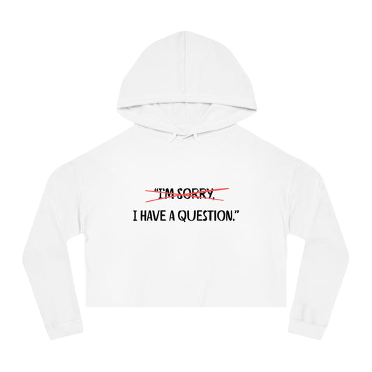 Women’s Cropped Hooded Sweatshirt | Question (Front print)