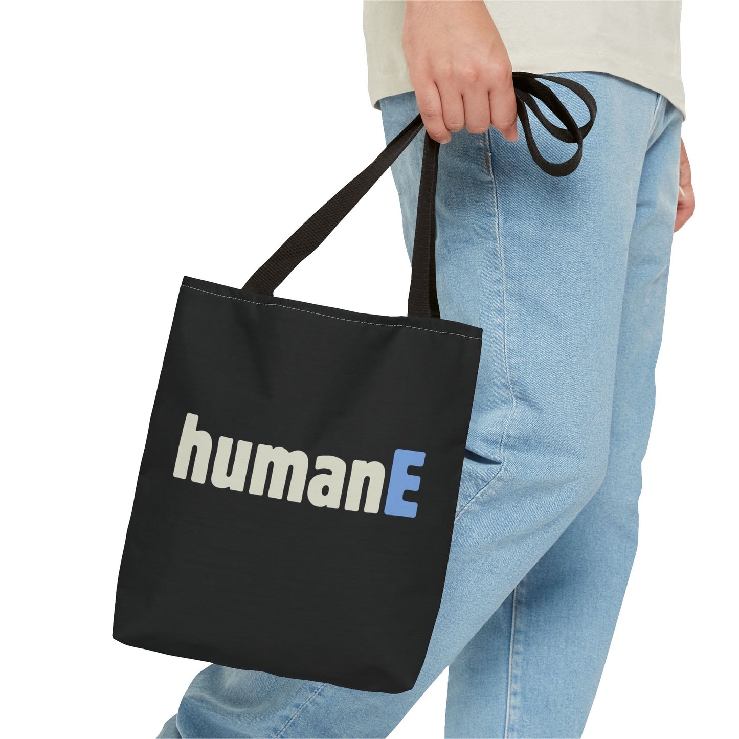 Tote Bag (Black) | humanE | Design for Book Lovers, Students, Teachers, Gifts, Everyday Use