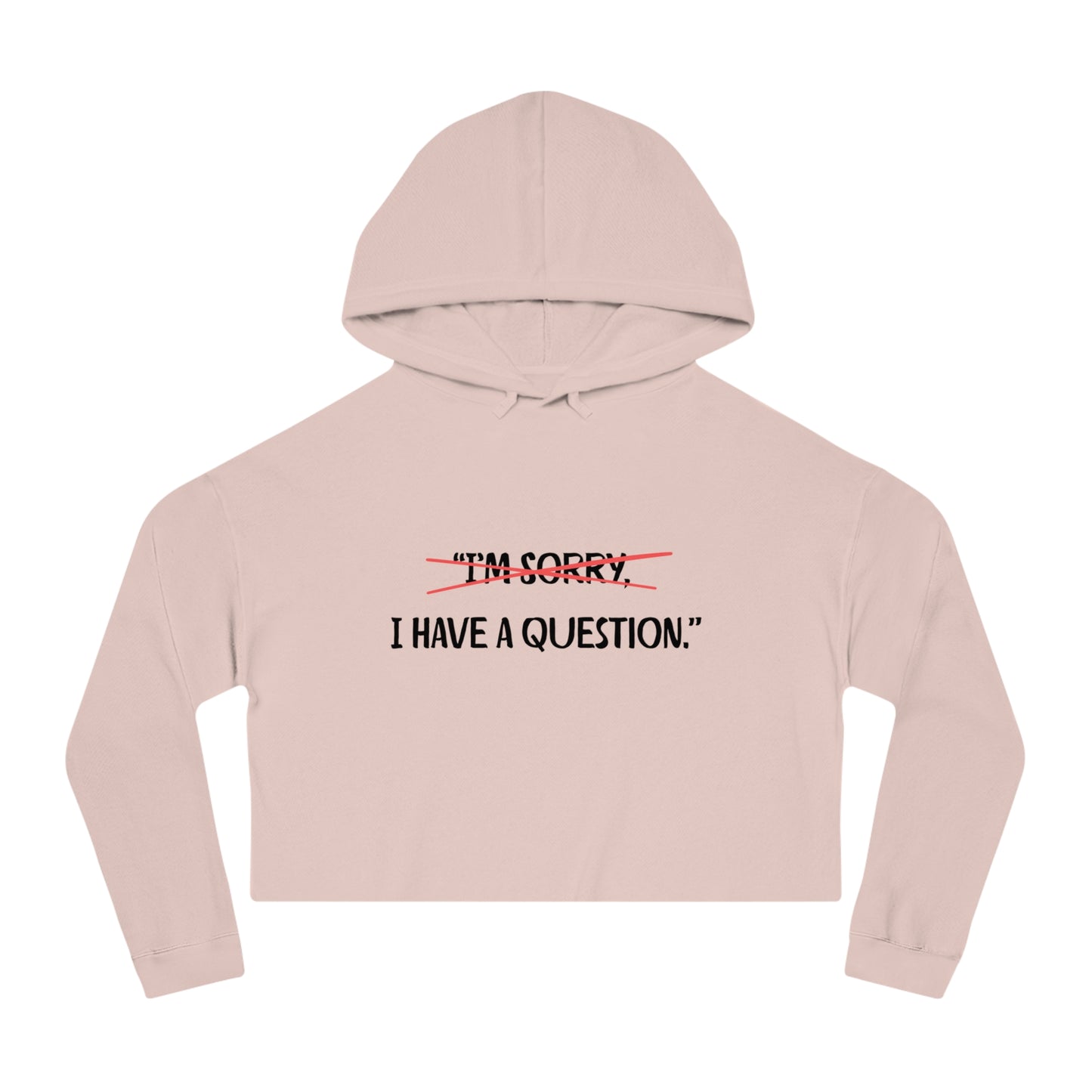 Women’s Cropped Hooded Sweatshirt | Question (Front print)
