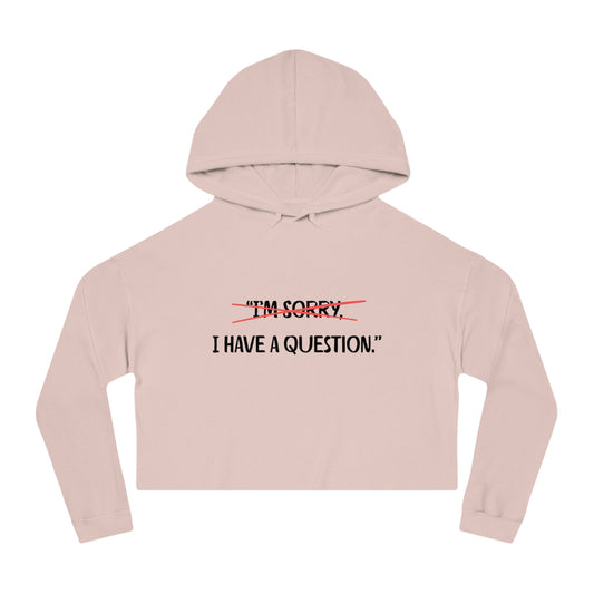 Women’s Cropped Hooded Sweatshirt | Question (Front print)