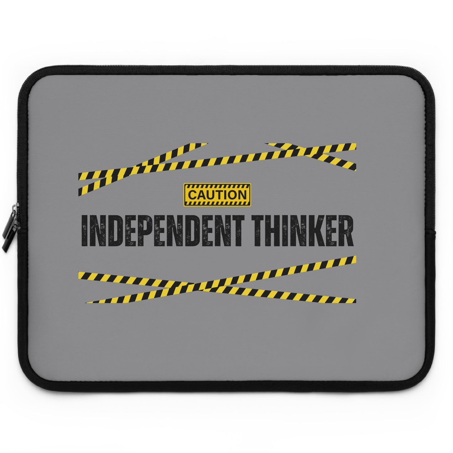 Laptop Sleeve (Grey) | Independent Thinker | Stylish Tech Case, Gift for Students, Writers, Creatives, Gender-Neutral Design, Unique Laptop Pouch