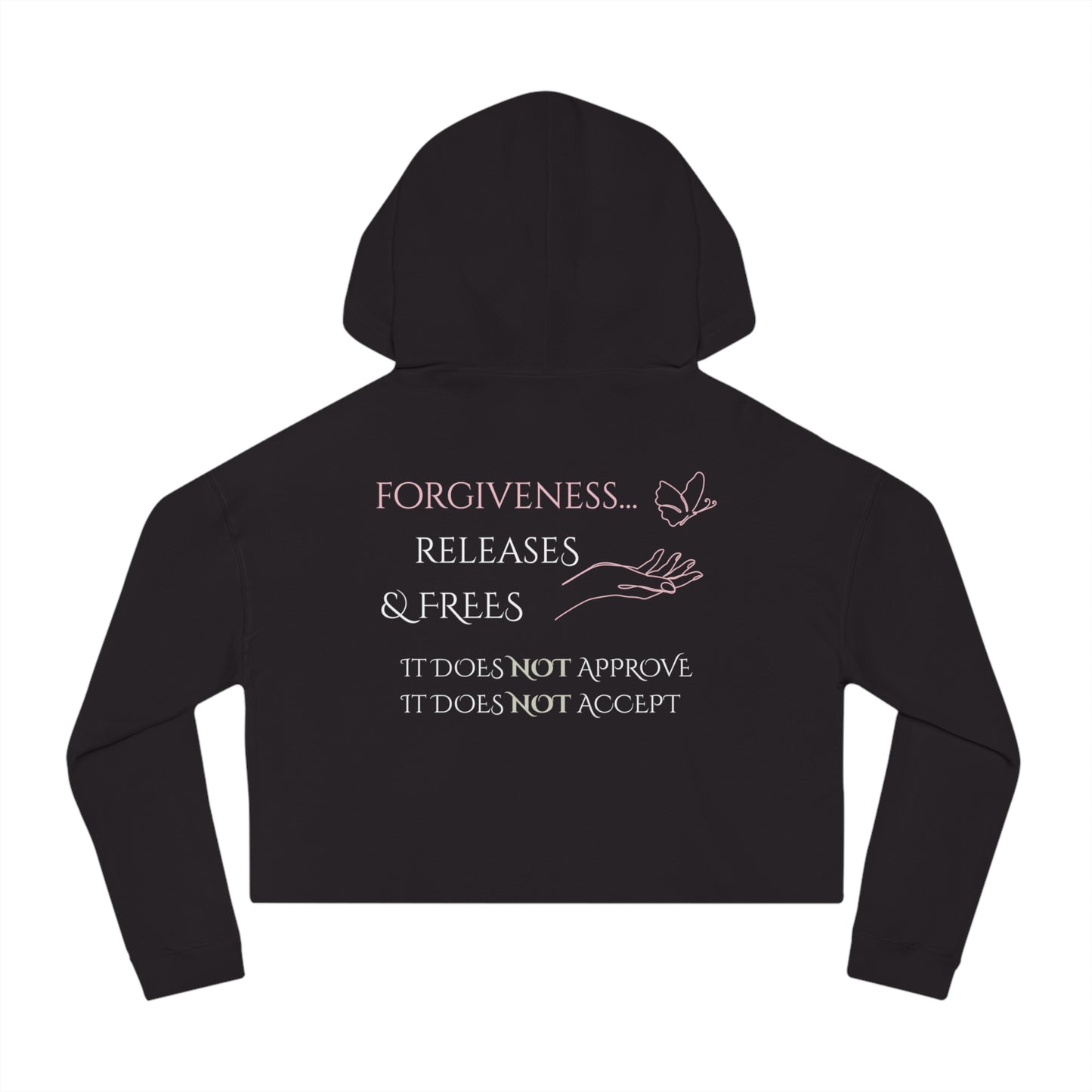 Women’s Cropped Hooded Sweatshirt | Forgiveness (Back print)
