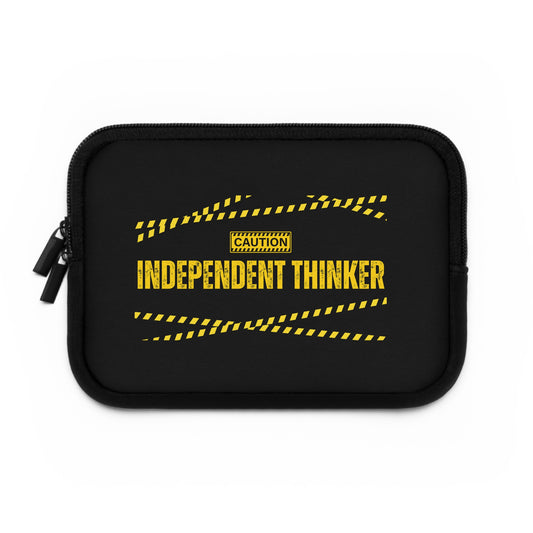 Laptop Sleeve (Black) | Independent Thinker | Stylish Tech Case, Gift for Students, Writers, Creatives, Gender-Neutral Design, Unique Laptop Pouch