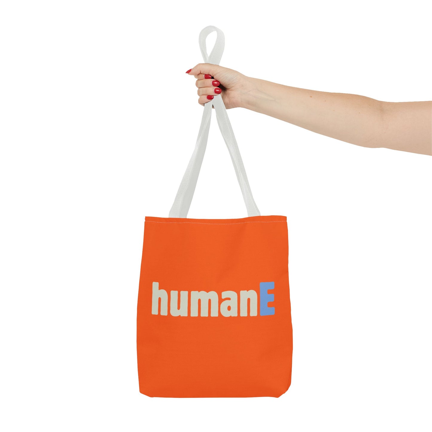 Tote Bag (Orange) | humanE | Design for Book Lovers, Students, Teachers, Gifts, Everyday Use