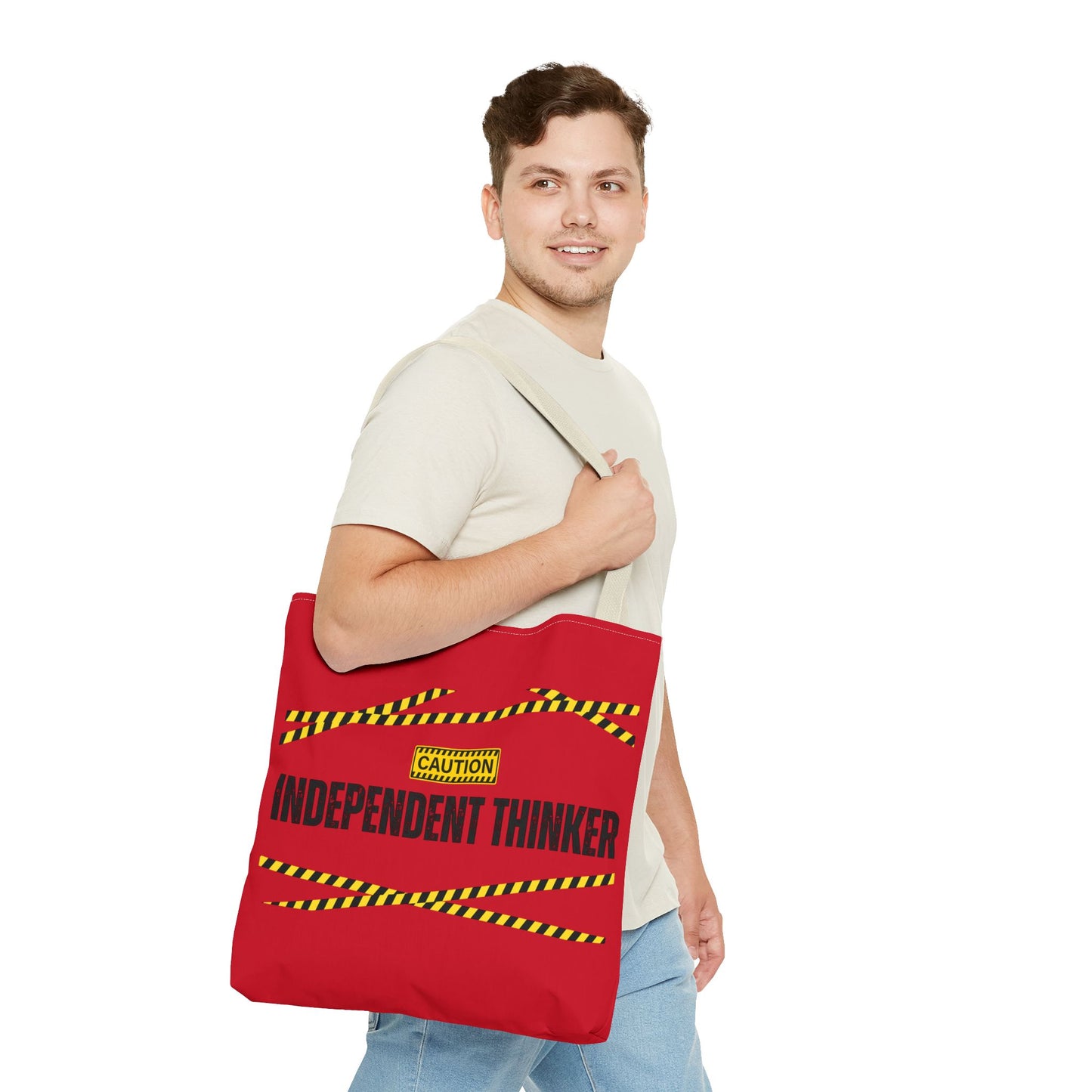Tote Bag (Red) | Independent Thinker | Design for Book Lovers, Students, Teachers, Gifts, Everyday Use