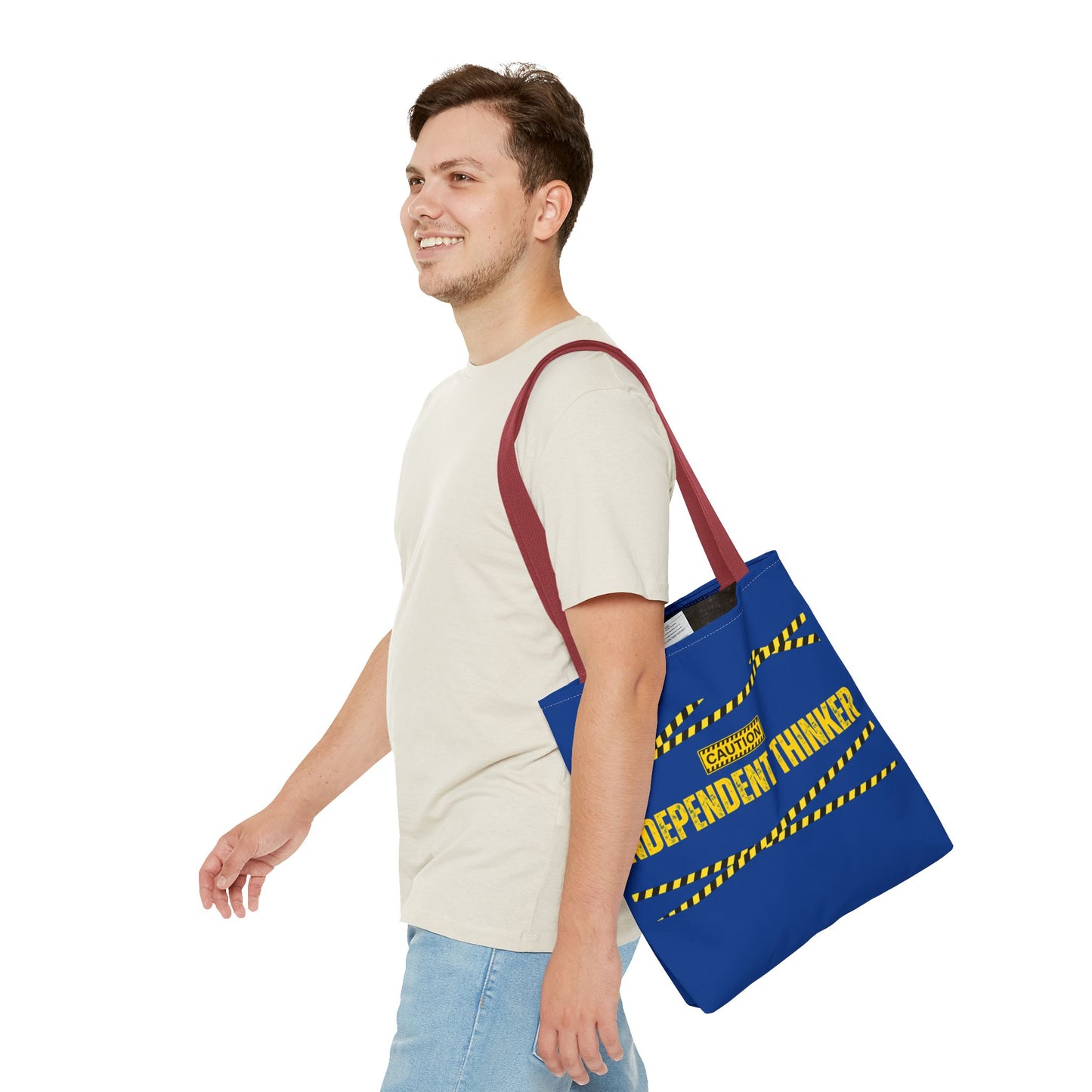 Tote Bag (Blue) | Independent Thinker | Design for Book Lovers, Students, Teachers, Gifts, Everyday Use