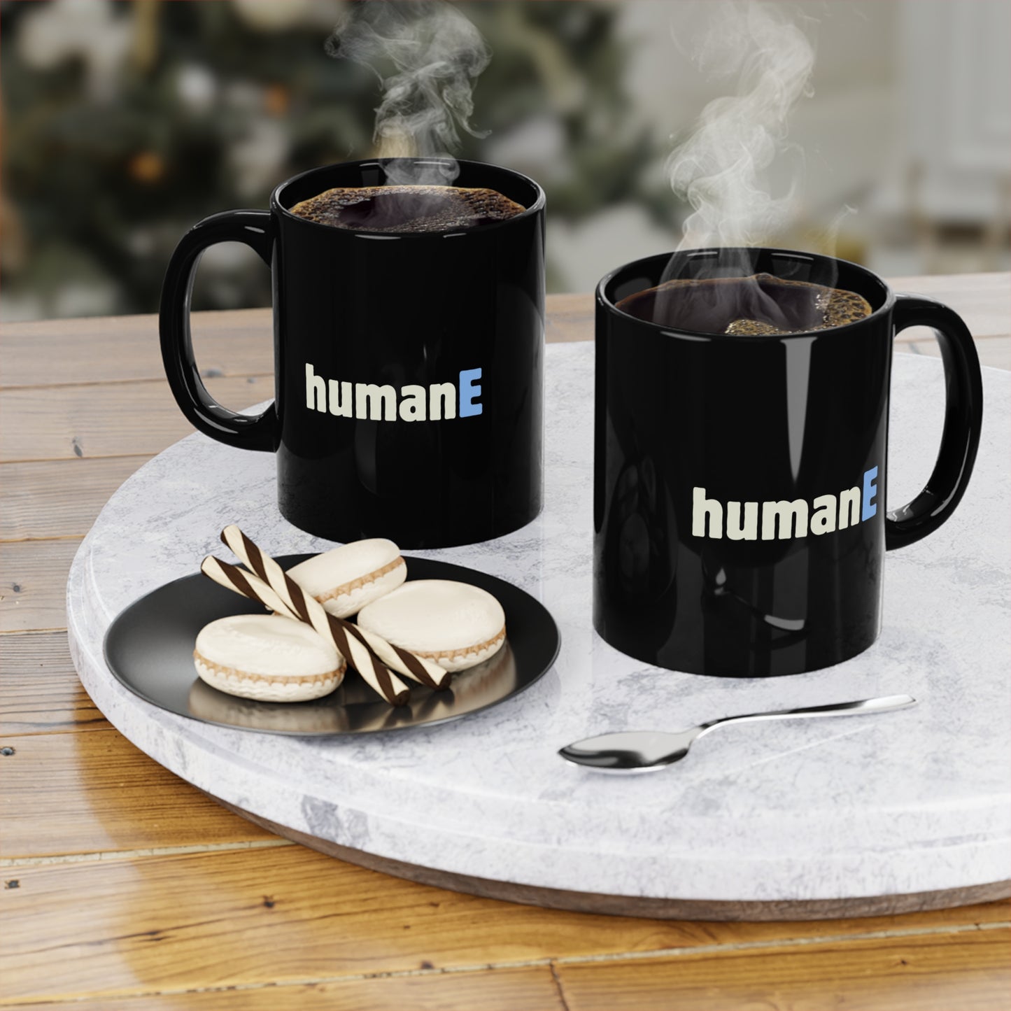 Black Coffee Mug, 11oz, both sides | humanE