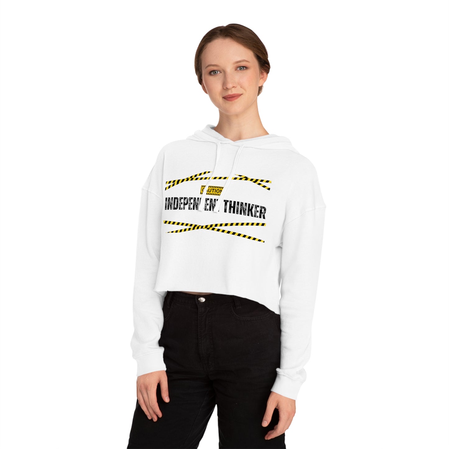 Women’s Cropped Hooded Sweatshirt | Independent Thinker (Front print)
