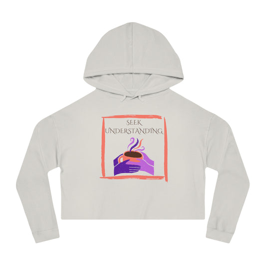 Women’s Cropped Hooded Sweatshirt | Understanding (Front print)