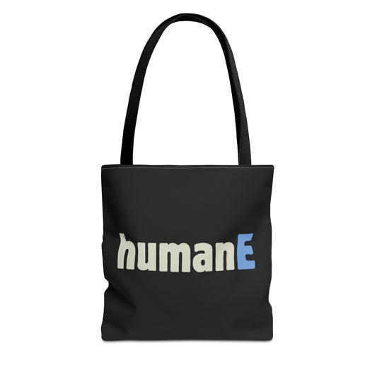 Tote Bag (Black) | humanE | Design for Book Lovers, Students, Teachers, Gifts, Everyday Use