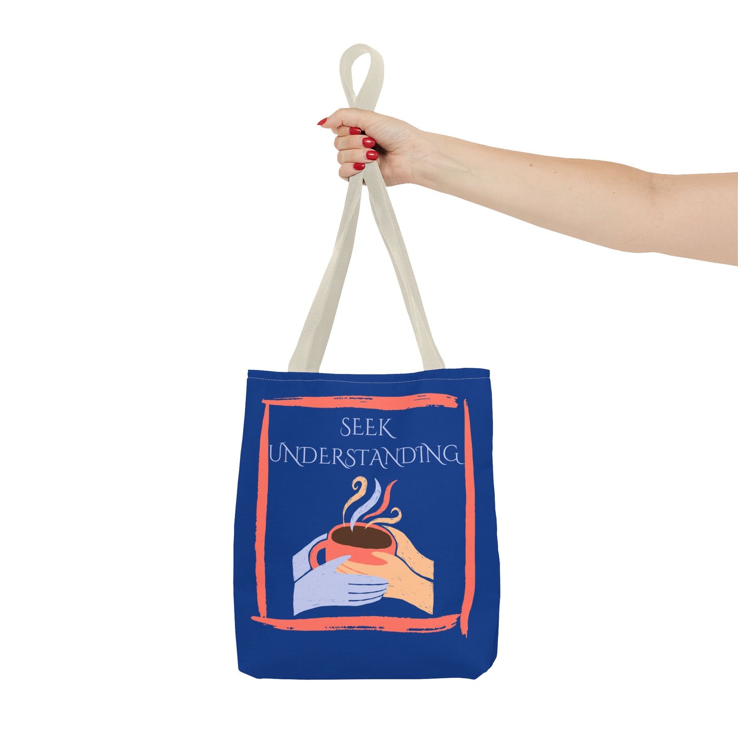 Tote Bag (Blue) | Understanding | Design for Book Lovers, Students, Teachers, Gifts, Everyday Use