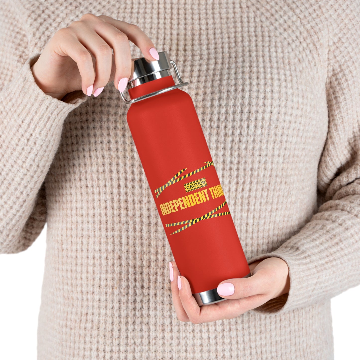 Water Bottle, Insulated Drink Container (white, black, red) | Independent Thinker