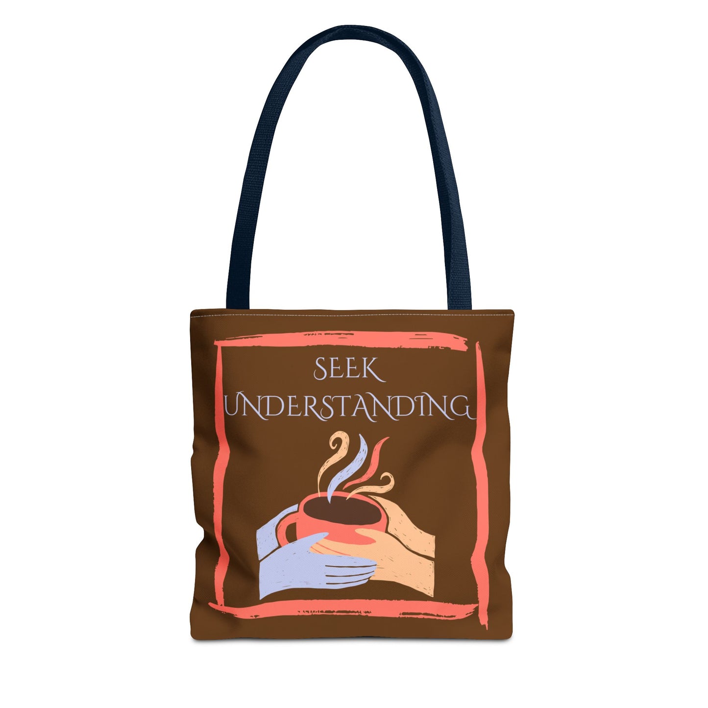 Tote Bag (Brown) | Understanding | Design for Book Lovers, Students, Teachers, Gifts, Everyday Use