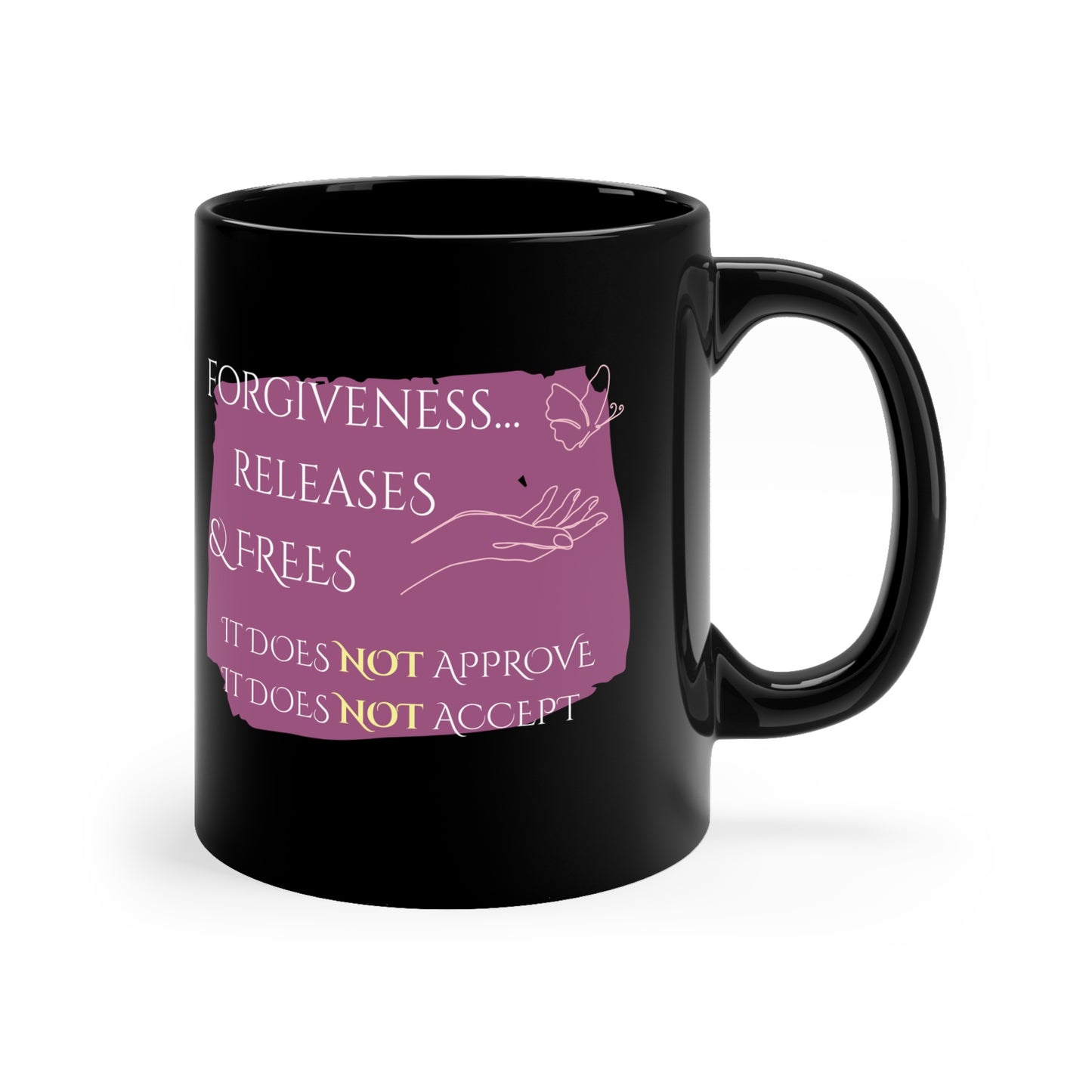 Black Coffee Mug, 11oz, both sides | Forgiveness