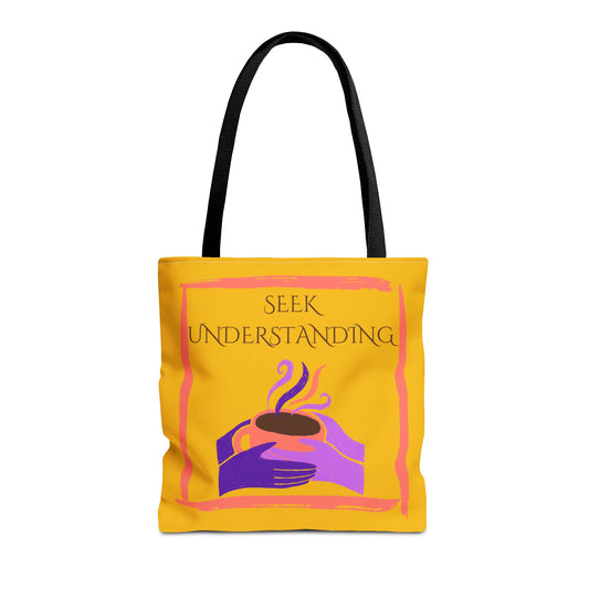 Tote Bag (Yellow) | Understanding | Design for Book Lovers, Students, Teachers, Gifts, Everyday Use