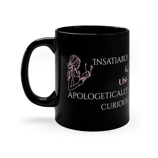 Black Coffee Mug, 11oz, both sides | Insatiably Curious