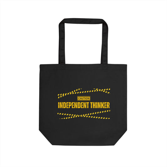 Eco-Friendly Tote Bag (Natural & Black) - Independent Thinker | Reusable Shopping Bag, Beach Bag, Gift Bag, Grocery Tote
