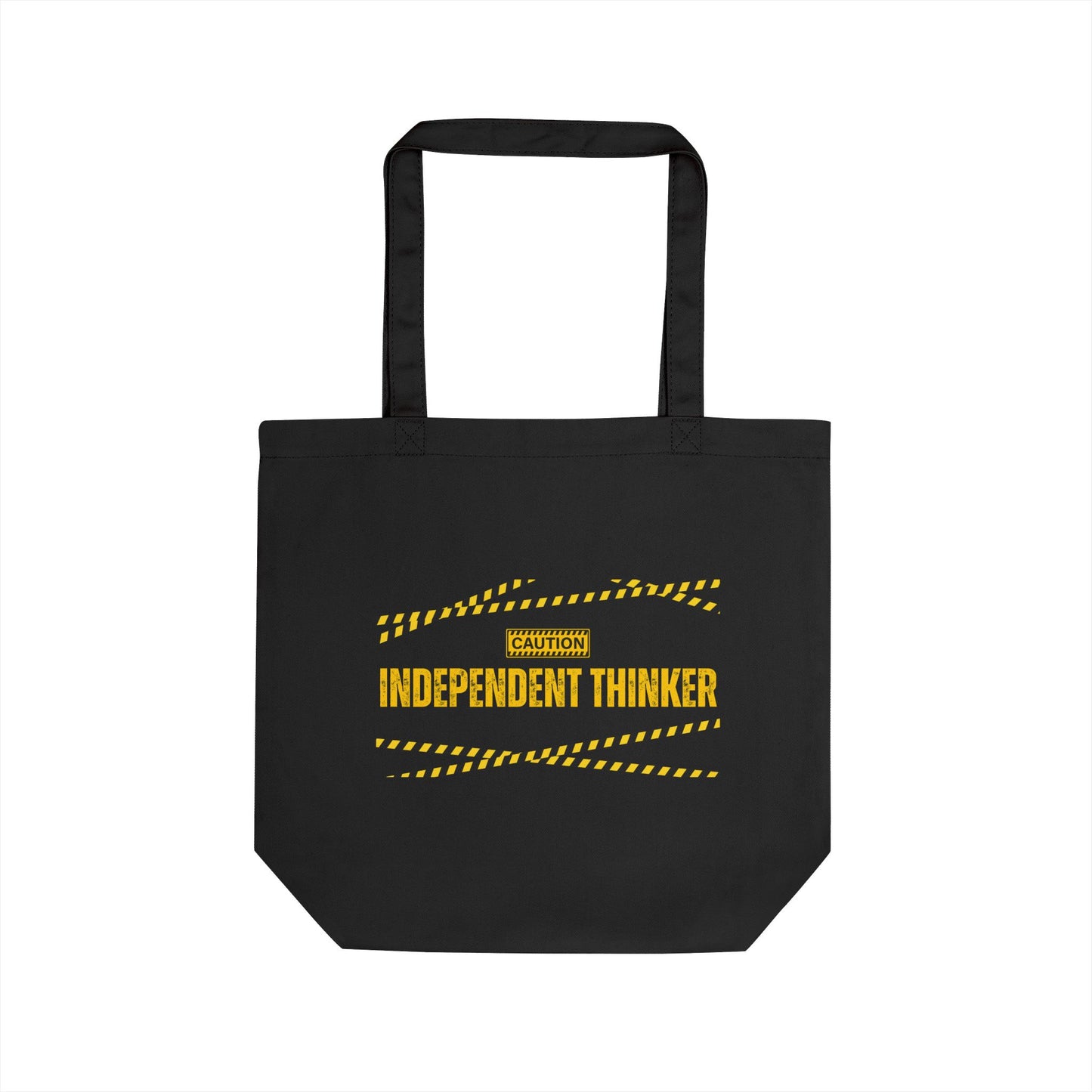 Eco-Friendly Tote Bag (Natural & Black) - Independent Thinker | Reusable Shopping Bag, Beach Bag, Gift Bag, Grocery Tote