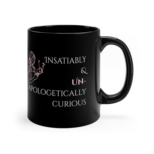 Black Coffee Mug, 11oz, both sides | Insatiably Curious