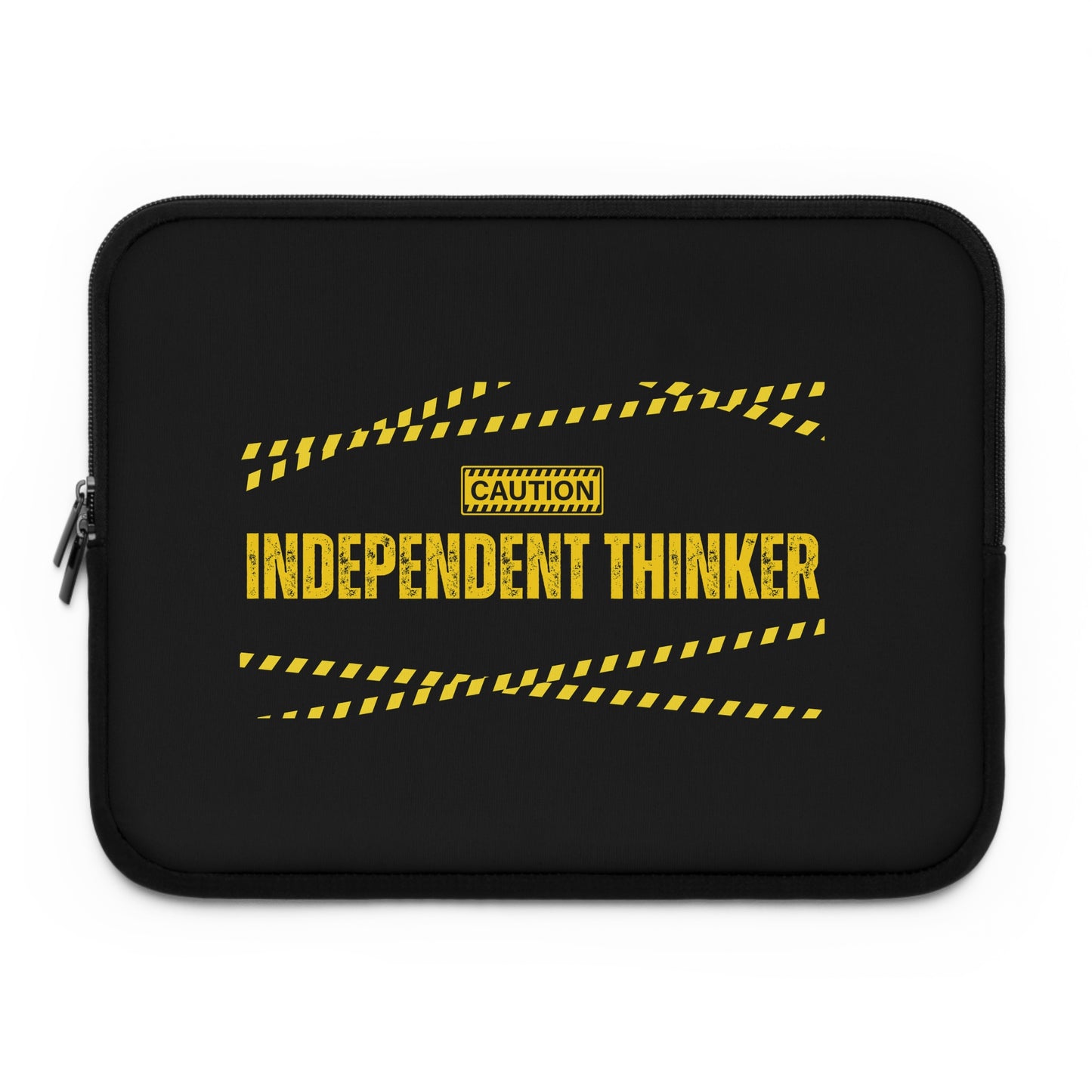 Laptop Sleeve (Black) | Independent Thinker | Stylish Tech Case, Gift for Students, Writers, Creatives, Gender-Neutral Design, Unique Laptop Pouch