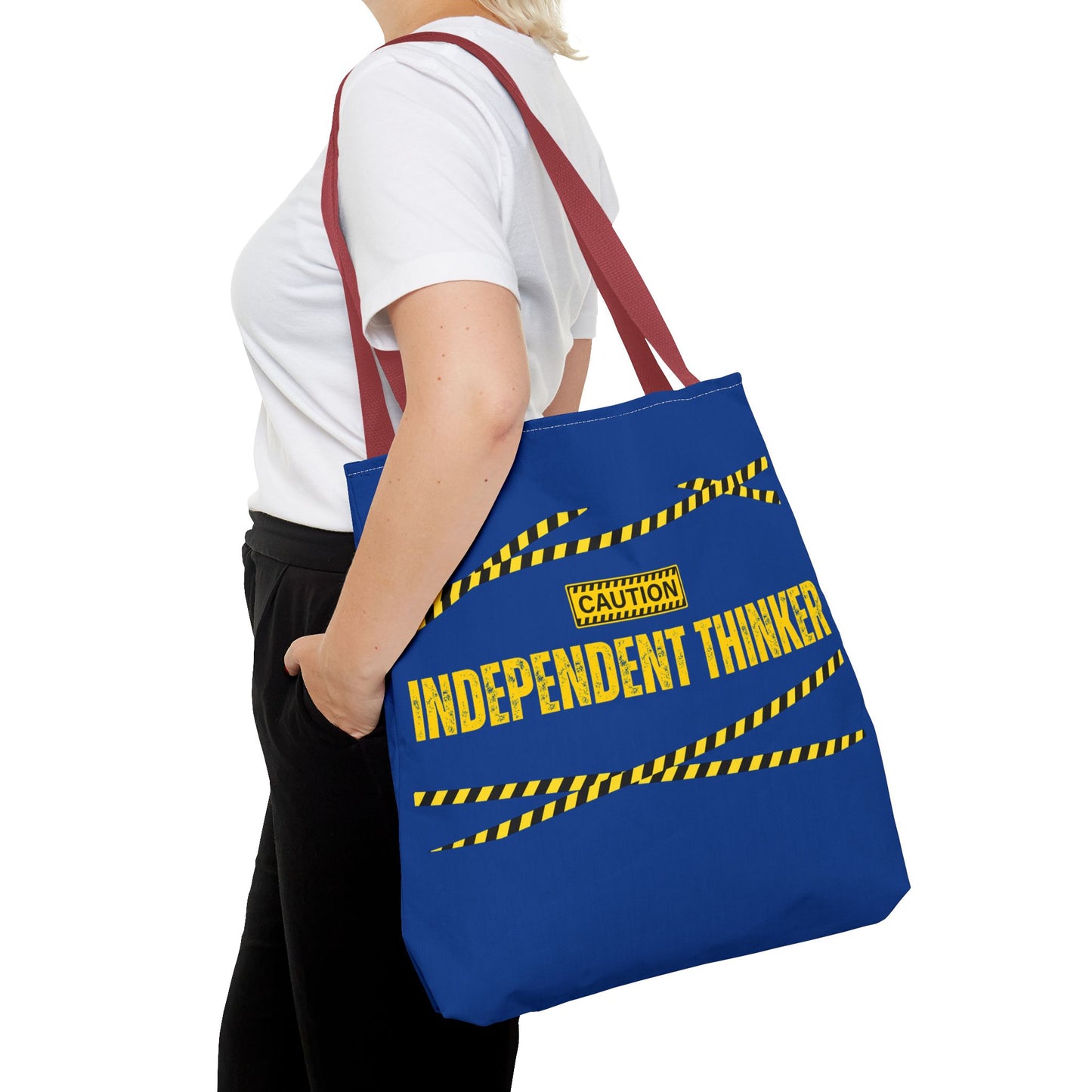 Tote Bag (Blue) | Independent Thinker | Design for Book Lovers, Students, Teachers, Gifts, Everyday Use