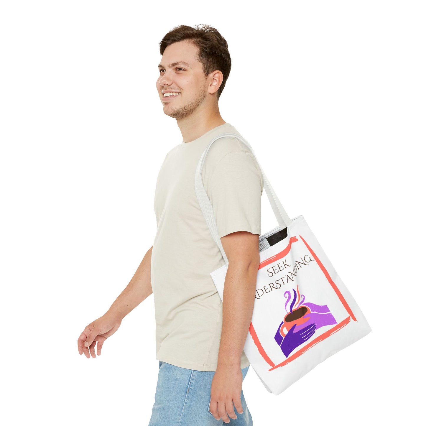 Tote Bag (White) | Understanding | Design for Book Lovers, Students, Teachers, Gifts, Everyday Use