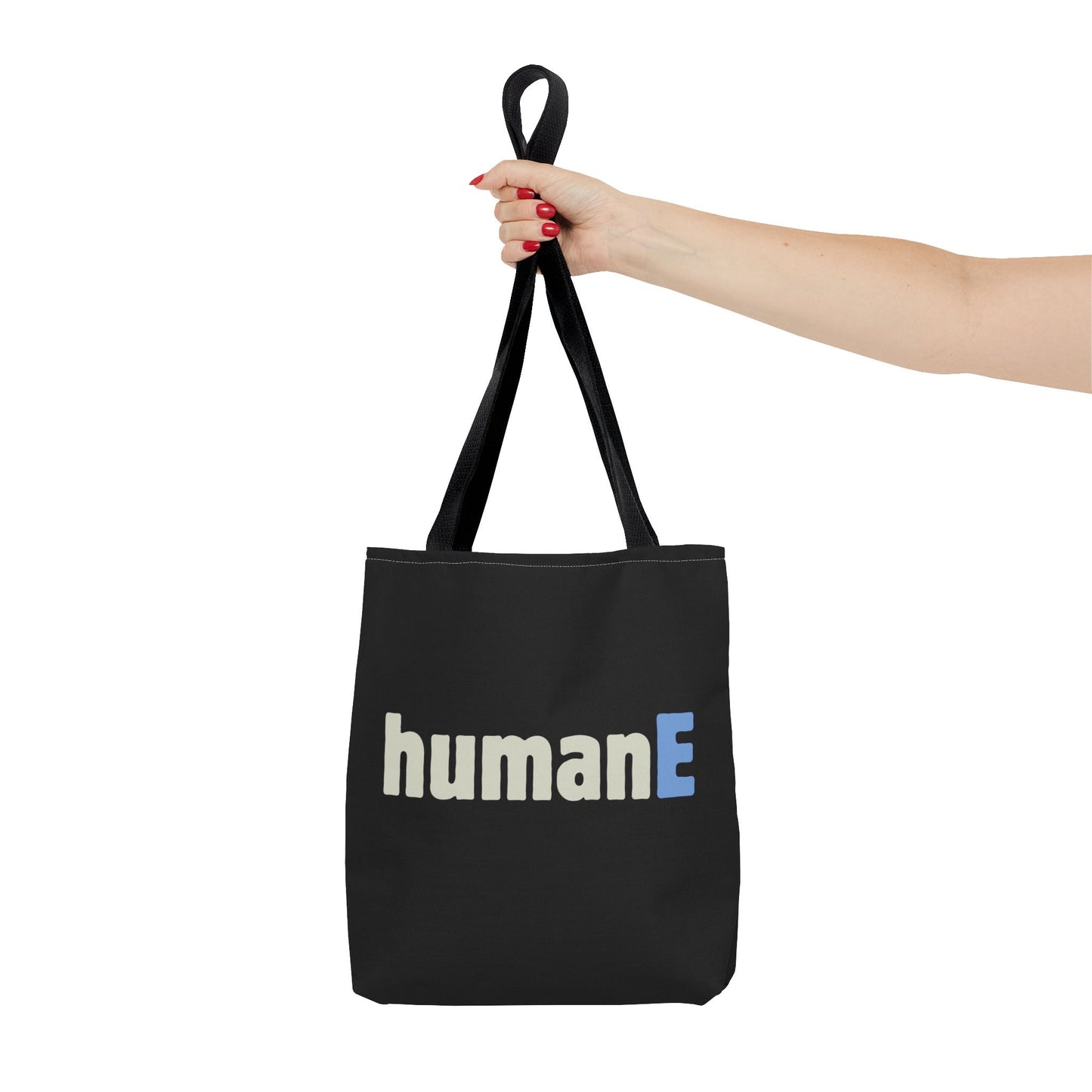 Tote Bag (Black) | humanE | Design for Book Lovers, Students, Teachers, Gifts, Everyday Use