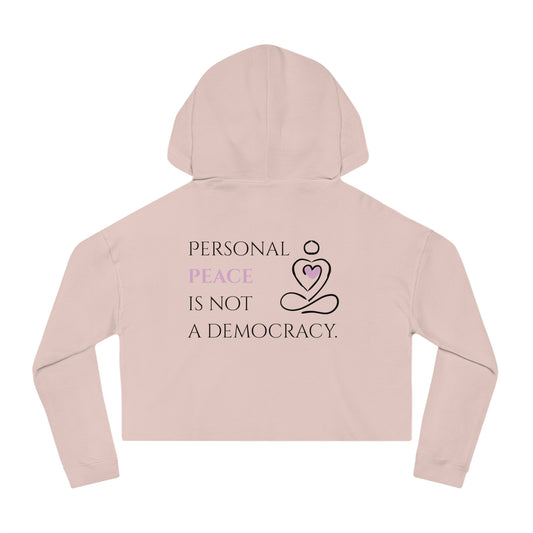 Women’s Cropped Hooded Sweatshirt | Peace (Back print)