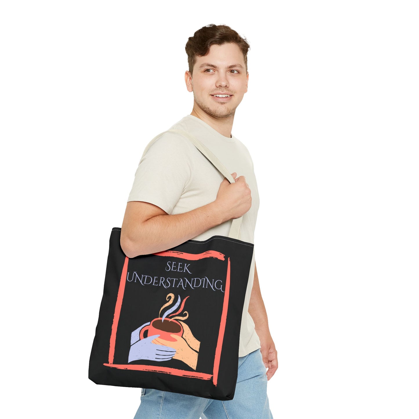 Tote Bag (Black) | Understanding | Design for Book Lovers, Students, Teachers, Gifts, Everyday Use