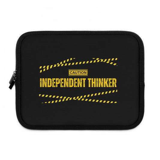 Laptop Sleeve (Black) | Independent Thinker | Stylish Tech Case, Gift for Students, Writers, Creatives, Gender-Neutral Design, Unique Laptop Pouch