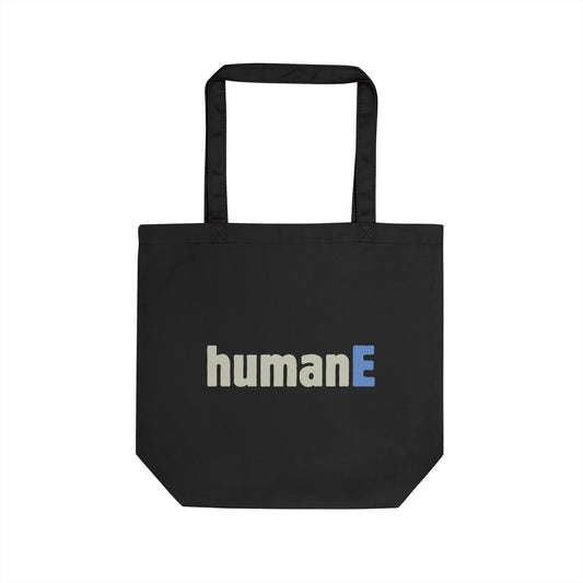Eco-Friendly Tote Bag (Natural, Black) - humanE | Reusable Shopping Bag, Beach Bag, Gift Bag, Grocery Tote