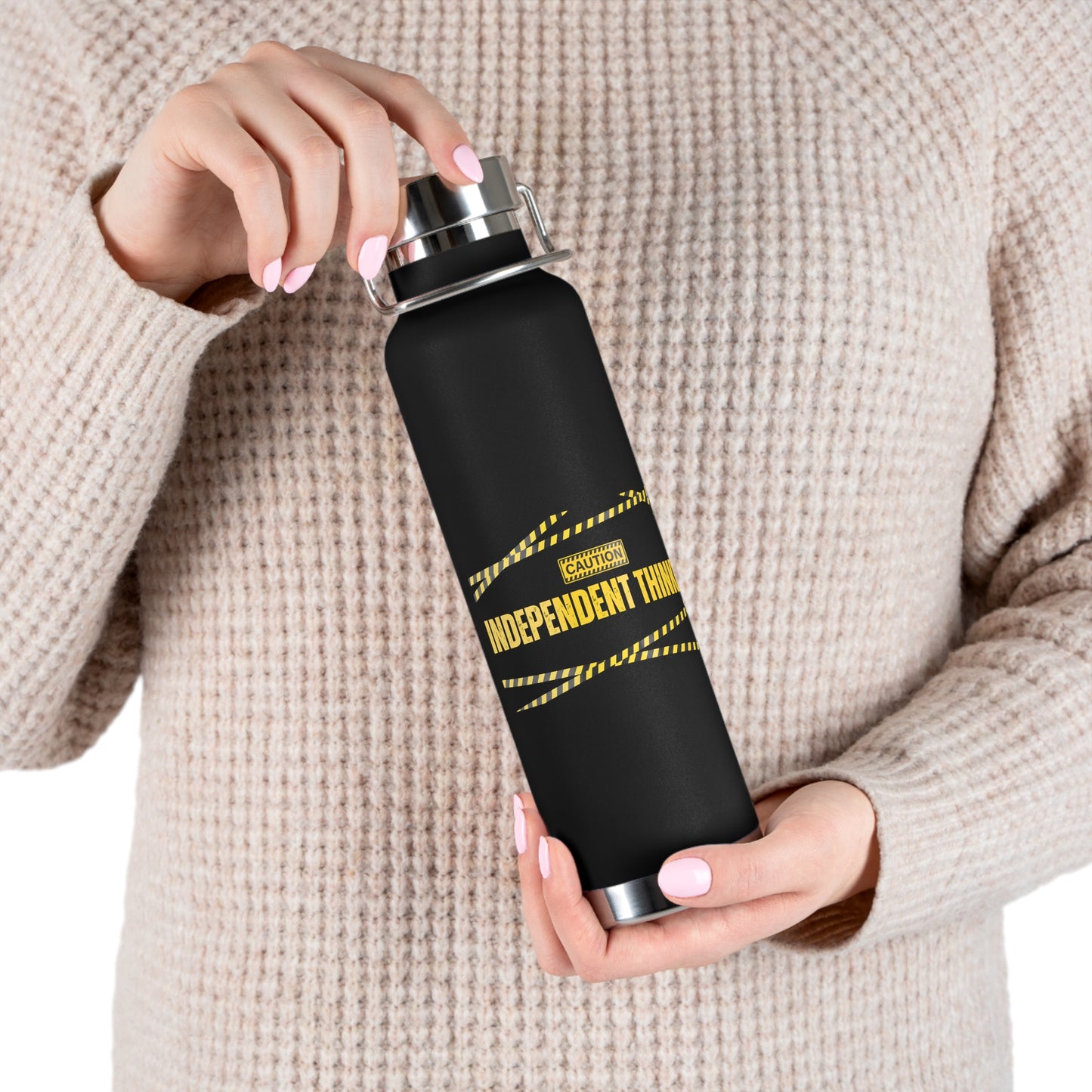 Water Bottle, Insulated Drink Container (white, black, red) | Independent Thinker