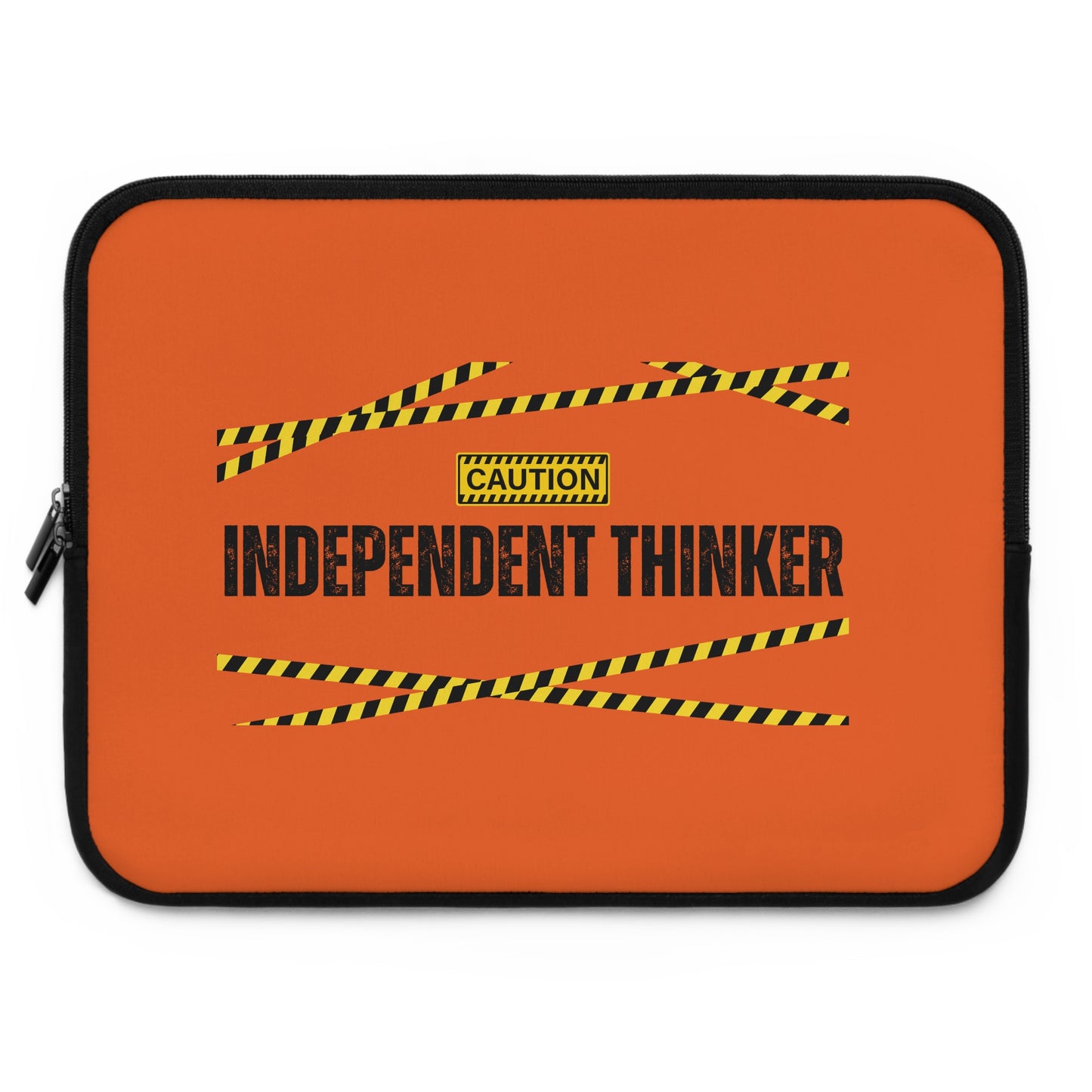 Laptop Sleeve (Orange) | Independent Thinker | Stylish Tech Case, Gift for Students, Writers, Creatives, Gender-Neutral Design, Unique Laptop Pouch