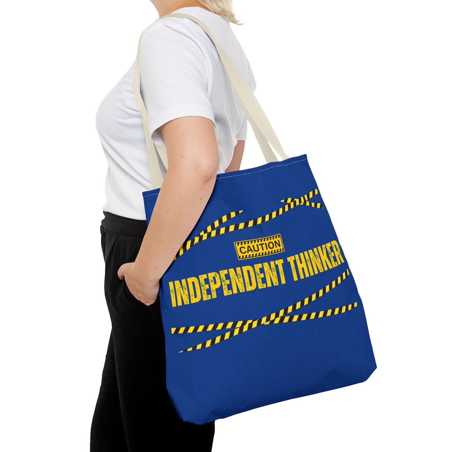 Tote Bag (Blue) | Independent Thinker | Design for Book Lovers, Students, Teachers, Gifts, Everyday Use