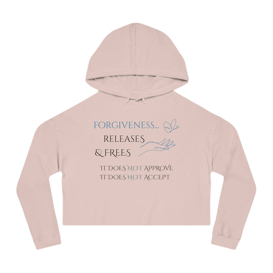 Women’s Cropped Hooded Sweatshirt | Forgiveness (Front print)