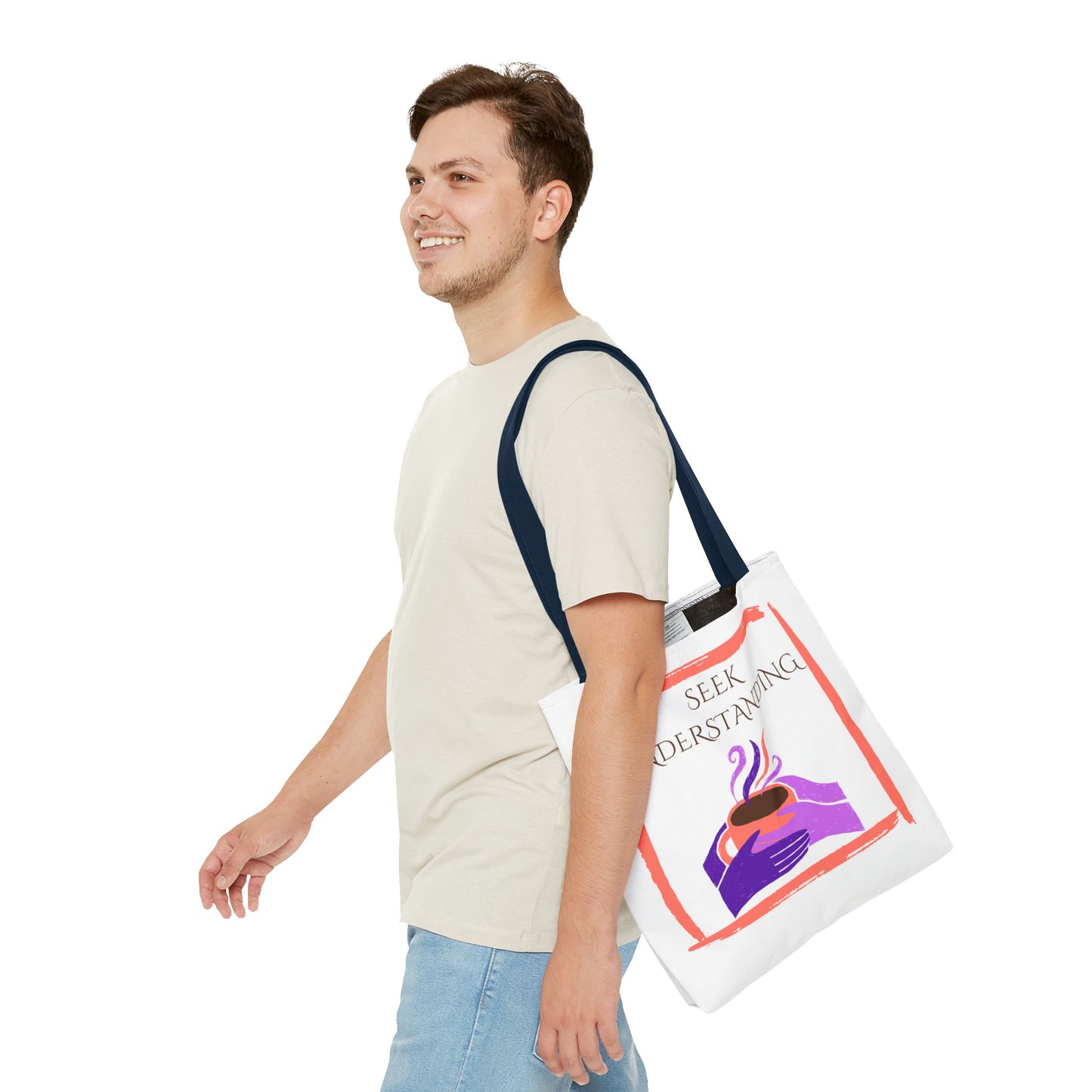 Tote Bag (White) | Understanding | Design for Book Lovers, Students, Teachers, Gifts, Everyday Use