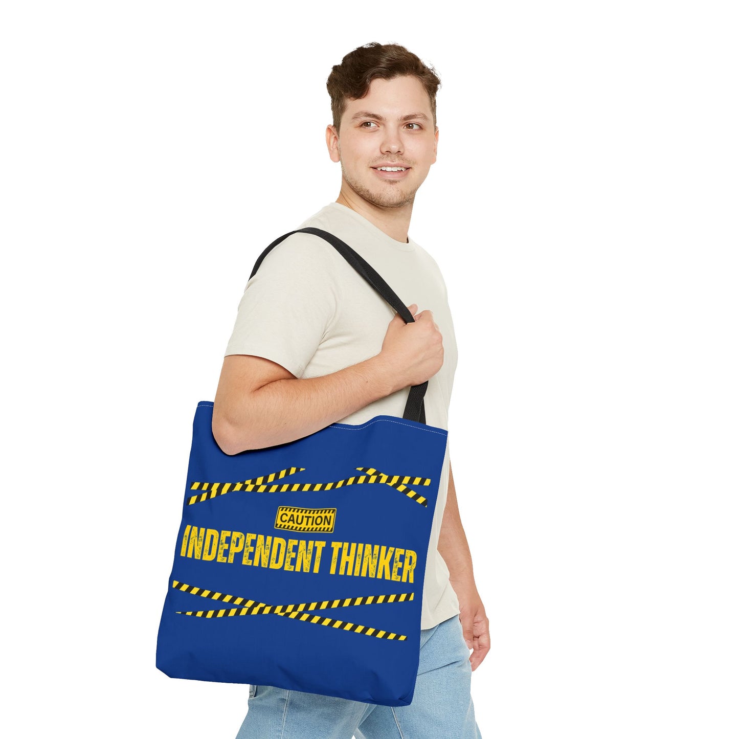 Tote Bag (Blue) | Independent Thinker | Design for Book Lovers, Students, Teachers, Gifts, Everyday Use