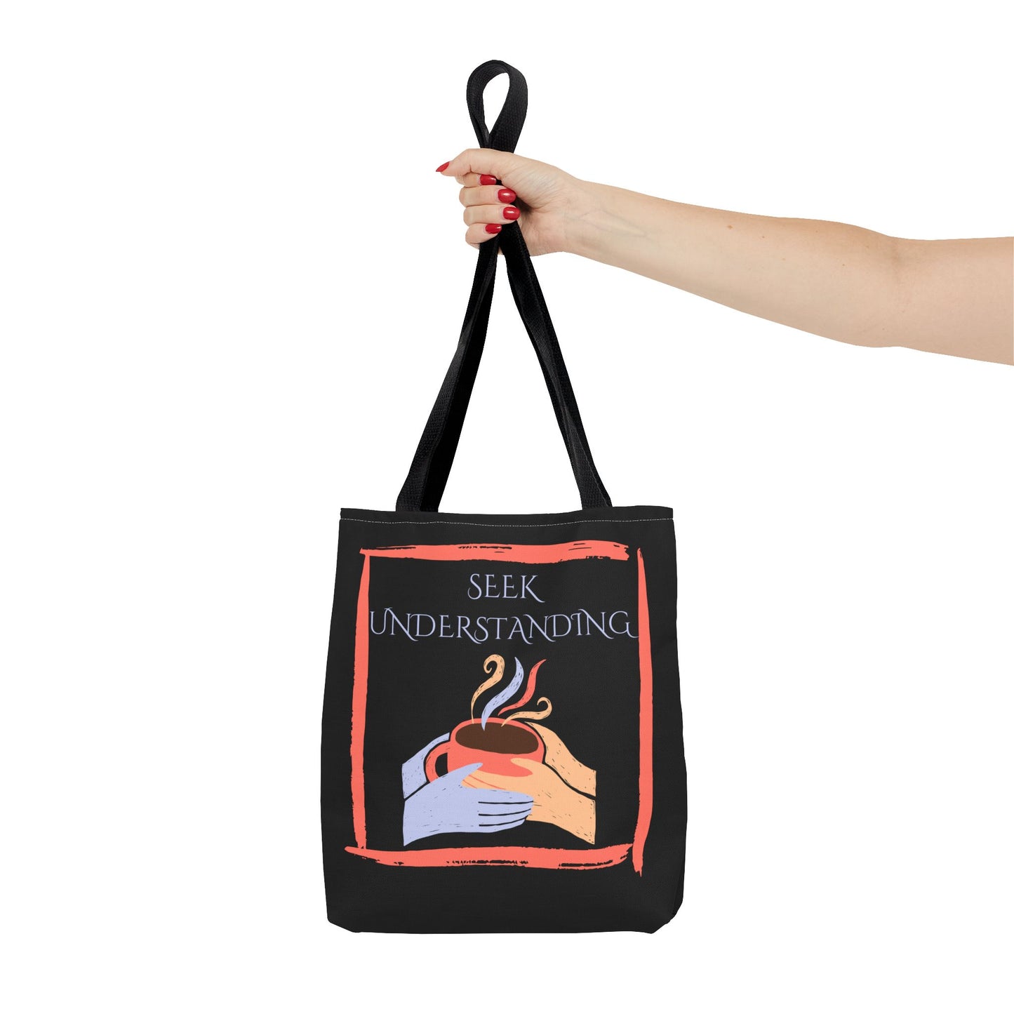 Tote Bag (Black) | Understanding | Design for Book Lovers, Students, Teachers, Gifts, Everyday Use
