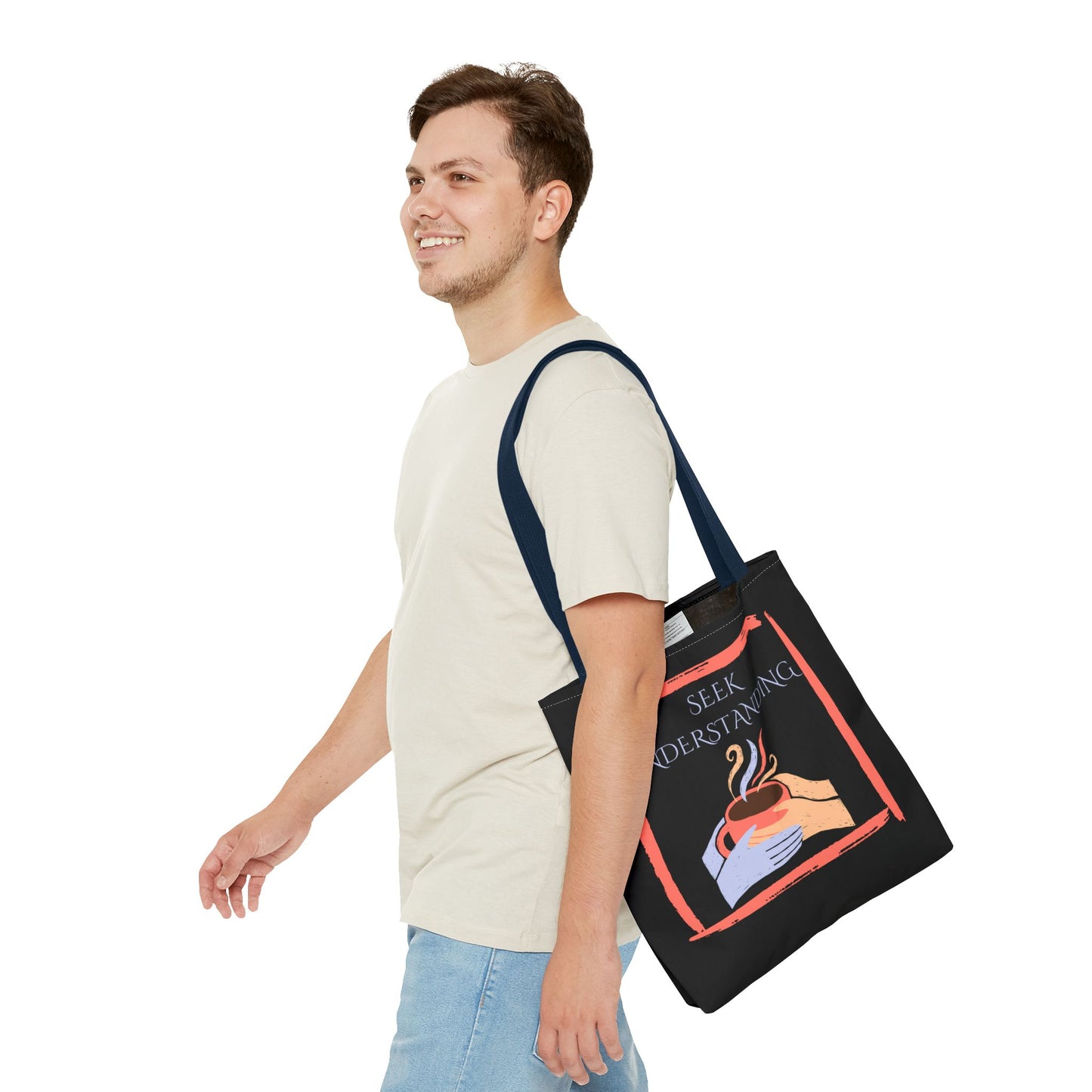 Tote Bag (Black) | Understanding | Design for Book Lovers, Students, Teachers, Gifts, Everyday Use