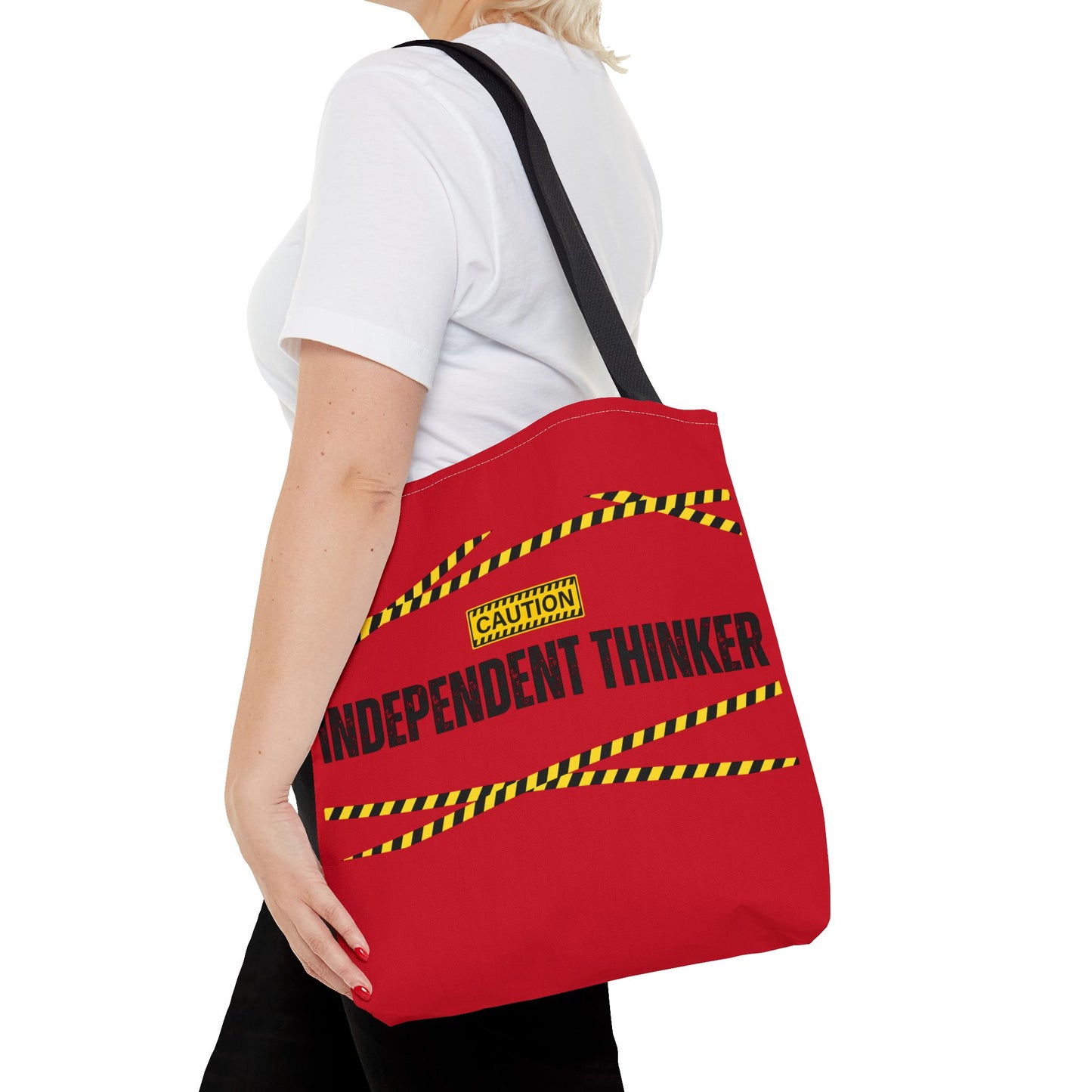 Tote Bag (Red) | Independent Thinker | Design for Book Lovers, Students, Teachers, Gifts, Everyday Use