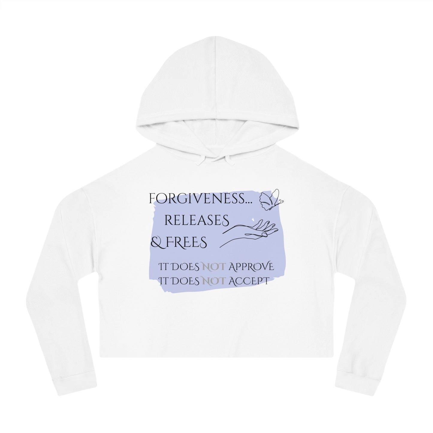 Women’s Cropped Hooded Sweatshirt | Forgiveness (Front print)