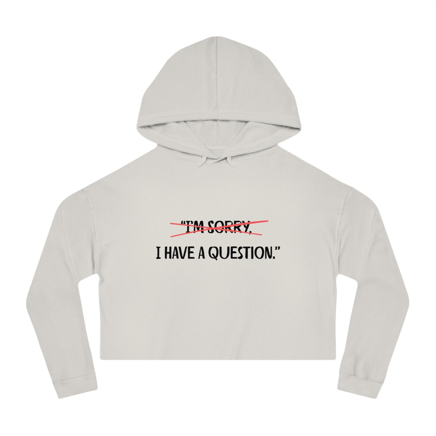 Women’s Cropped Hooded Sweatshirt | Question (Front print)