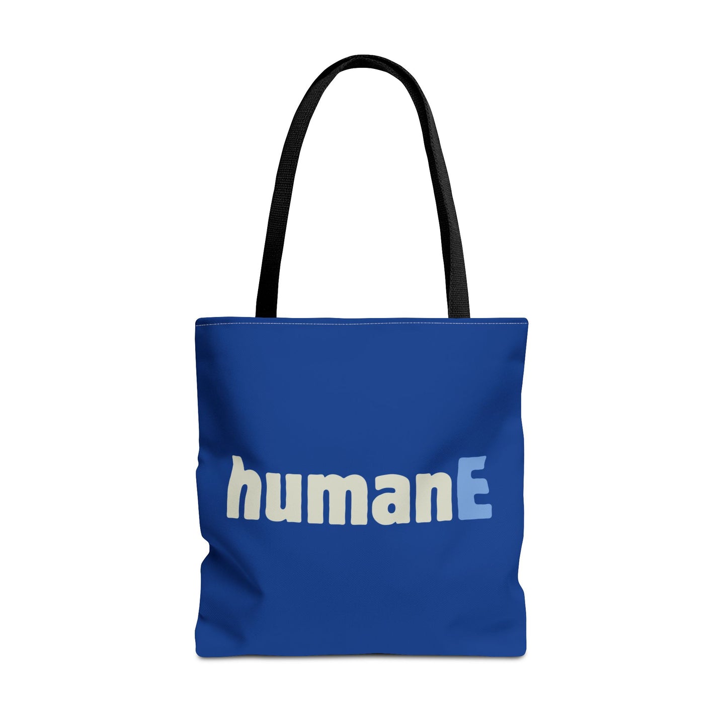 Tote Bag (Blue) | humanE | Design for Book Lovers, Students, Teachers, Gifts, Everyday Use