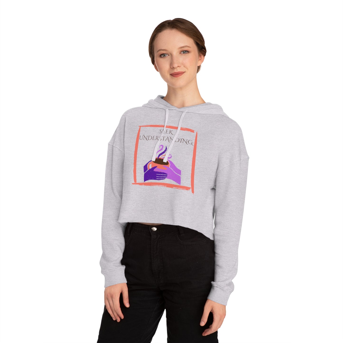 Women’s Cropped Hooded Sweatshirt | Understanding (Front print)