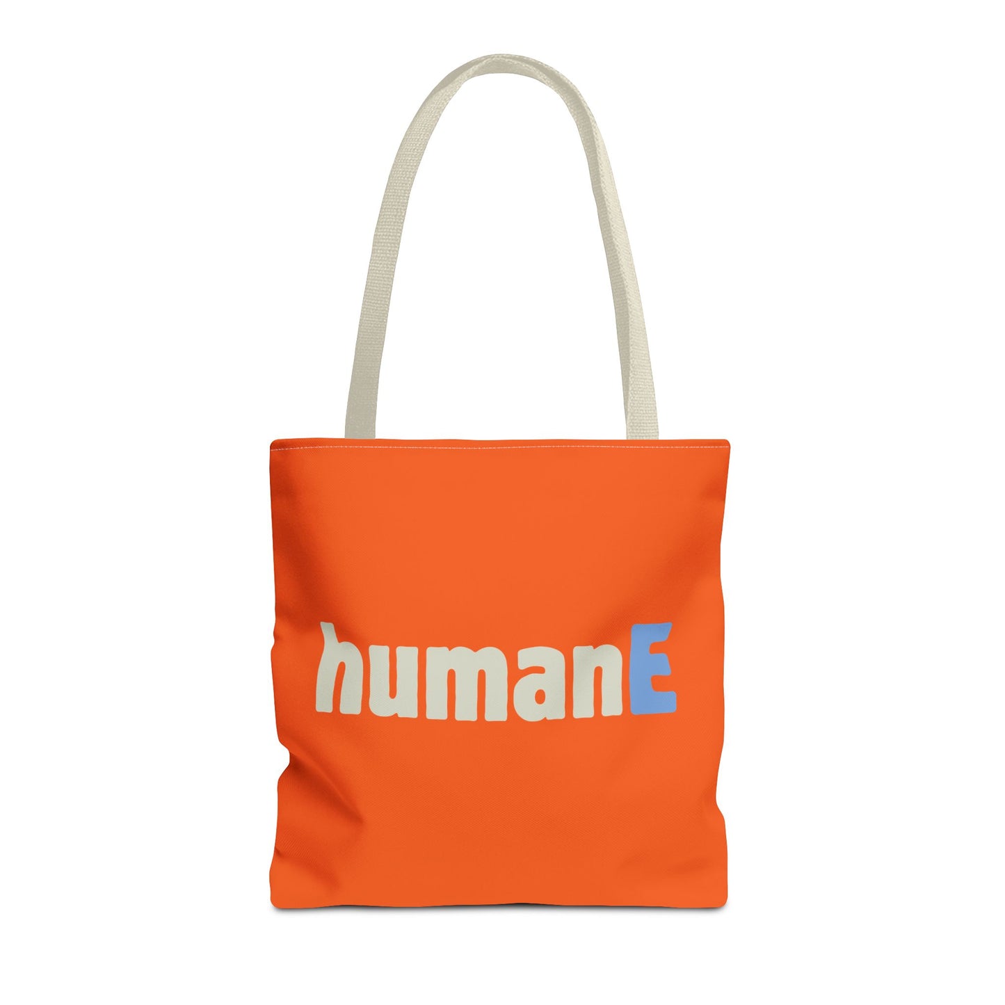 Tote Bag (Orange) | humanE | Design for Book Lovers, Students, Teachers, Gifts, Everyday Use